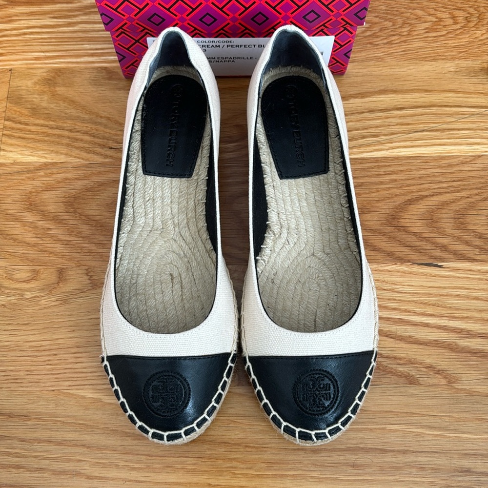 Tory Burch Color Block 50MM Espadrille Recycled Canvas/Nappa Leather